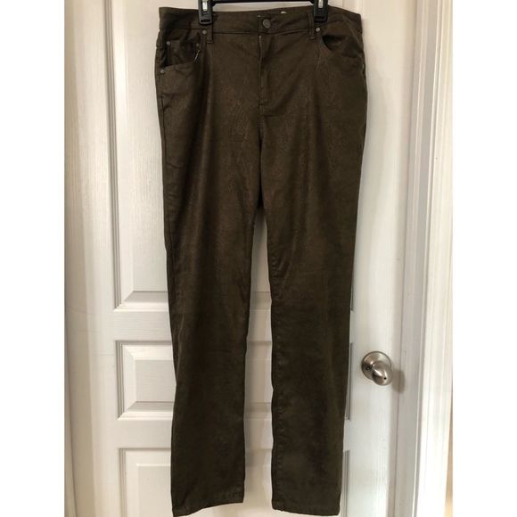 TRACTR HIGH RISE FOIL LEAF PRINT PANTS SZ 14/32 - Picture 1 of 10